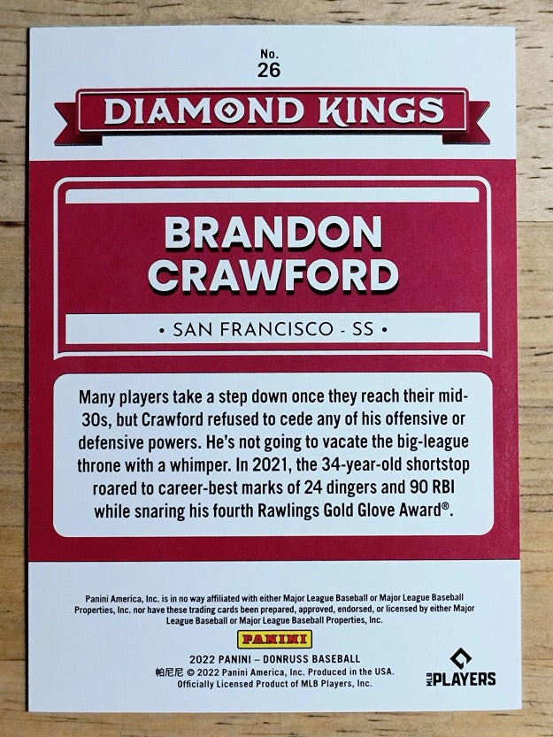 2022 Donruss Red #26 Brandon Crawford DK