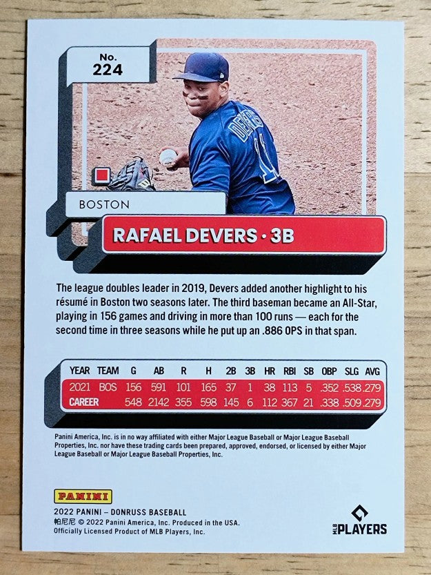 2022 Donruss Red #224 Rafael Devers