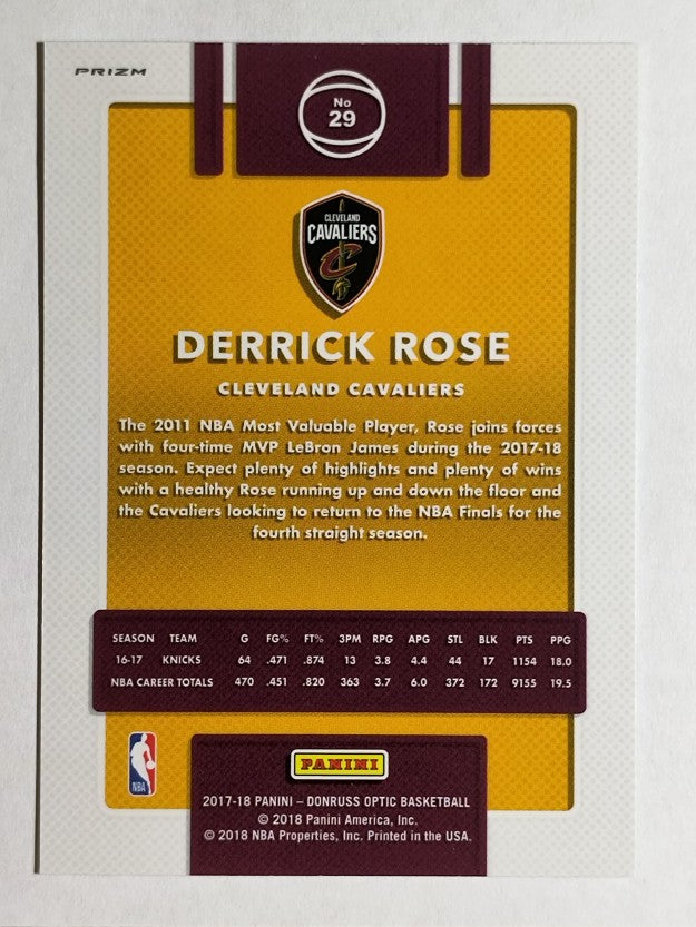 2017-18 Donruss Optic Fast Break Holo #29 Derrick Rose