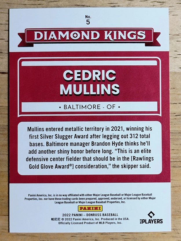 2022 Donruss Red #5 Cedric Mullins DK