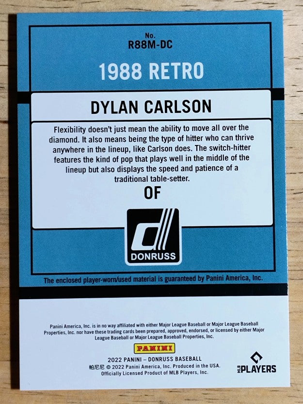 2022 Donruss Retro '88 Materials #61 Dylan Carlson