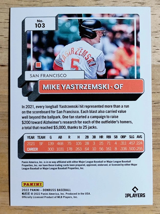 2022 Donruss Stat Line Career #103 Mike Yastrzemski/500