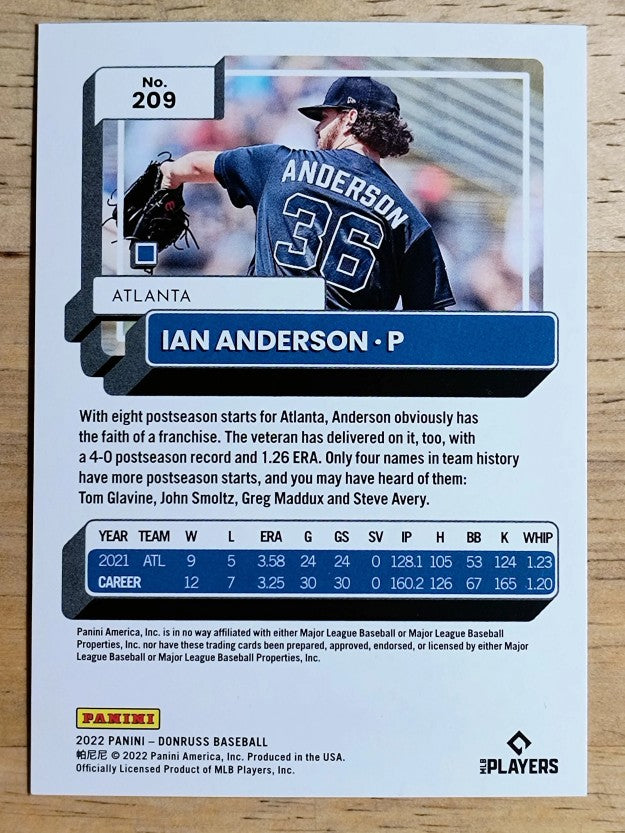 2022 Donruss Stat Line Season #209 Ian Anderson/358