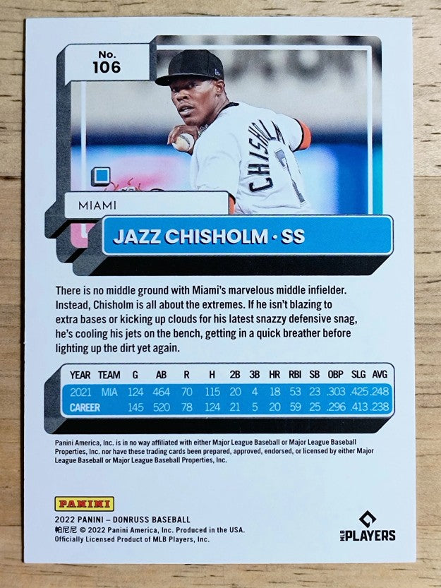 2022 Donruss On Fire #106 Jazz Chisholm