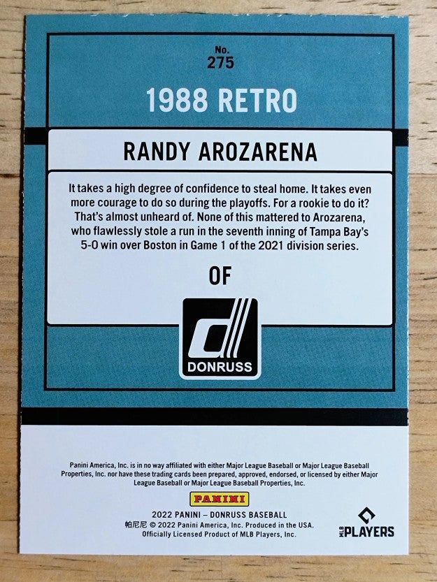 2022 Donruss Variations #275 Randy Arozarena RETRO