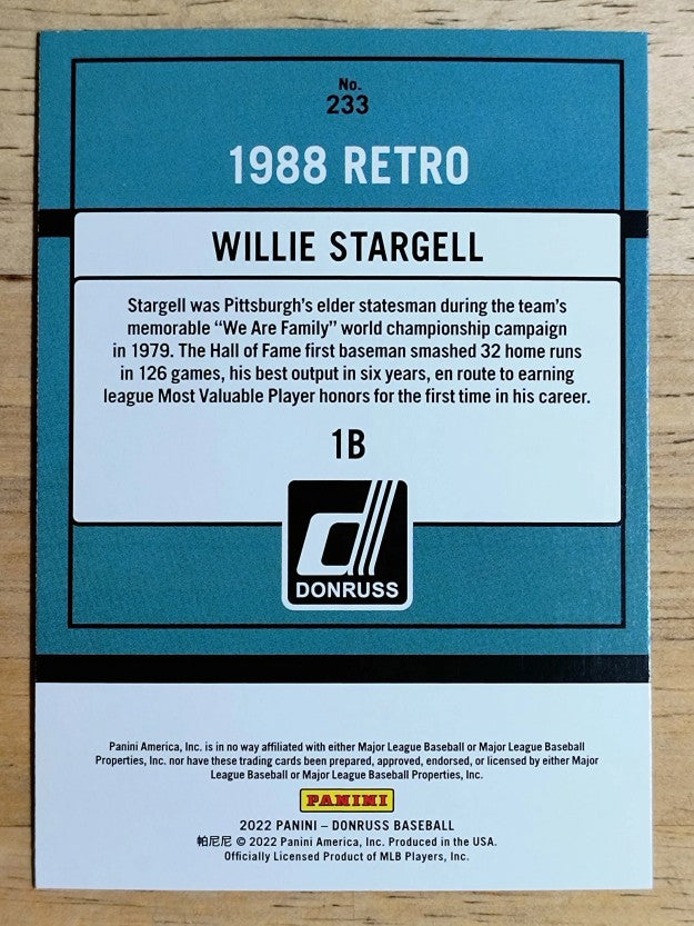 2022 Donruss Variations Holo Blue #233 Willie Stargell RETRO