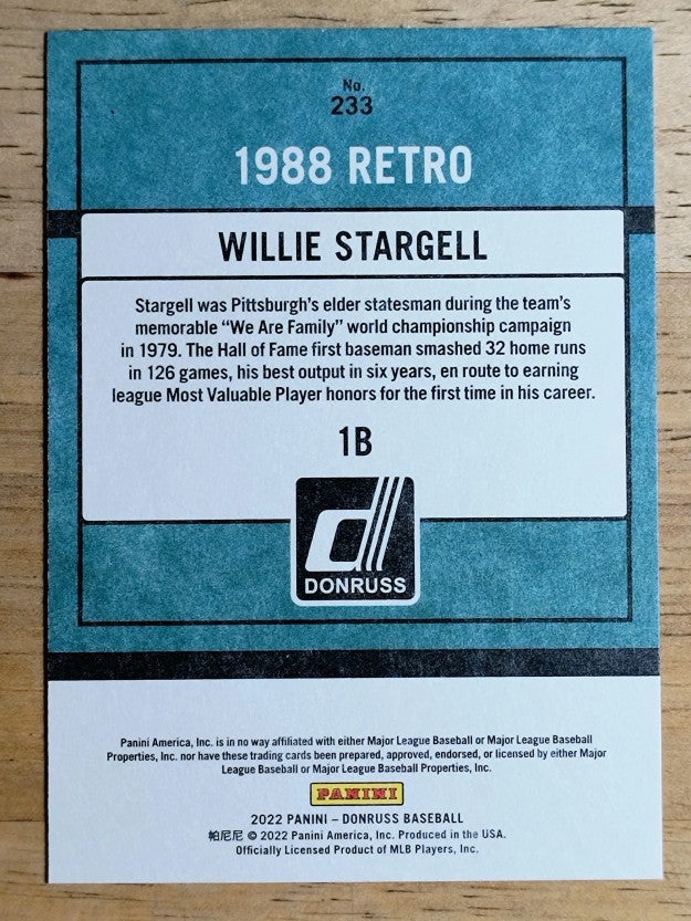 2022 Donruss Variations Independence Day #233 Willie Stargell RETRO