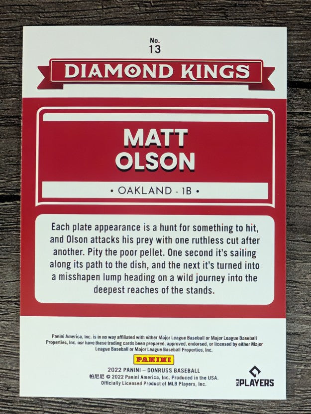 2022 Donruss Holo Blue #13 Matt Olson DK