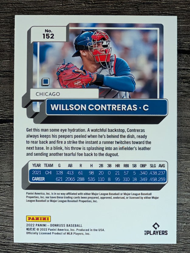 2022 Donruss Holo Blue #152 Willson Contreras