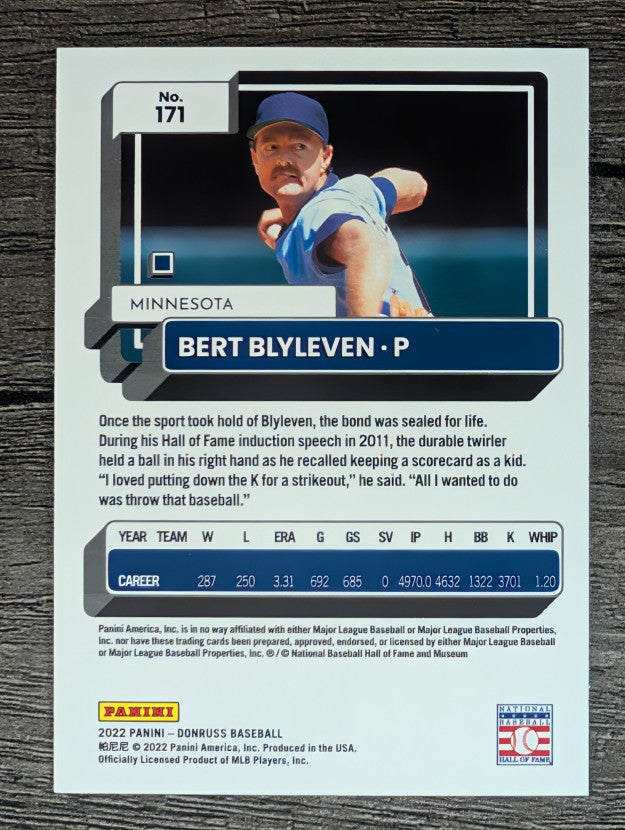 2022 Donruss Holo Blue #171 Bert Blyleven