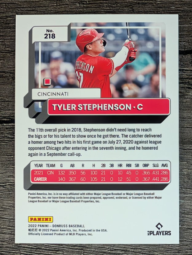 2022 Donruss Holo Blue #218 Tyler Stephenson
