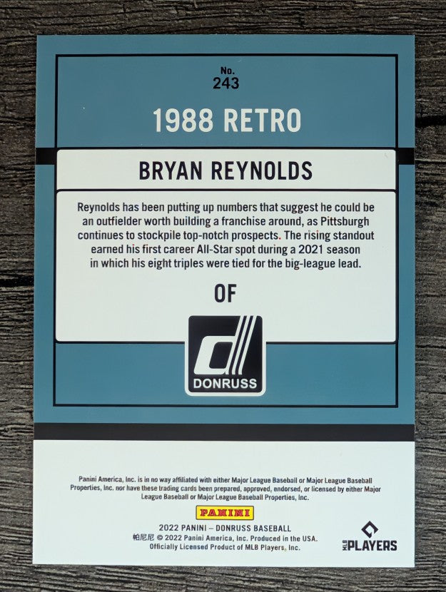 2022 Donruss Holo Blue #243 Bryan Reynolds RETRO