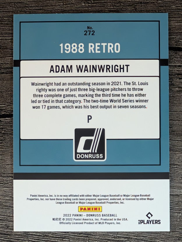 2022 Donruss Holo Blue #272 Adam Wainwright RETRO