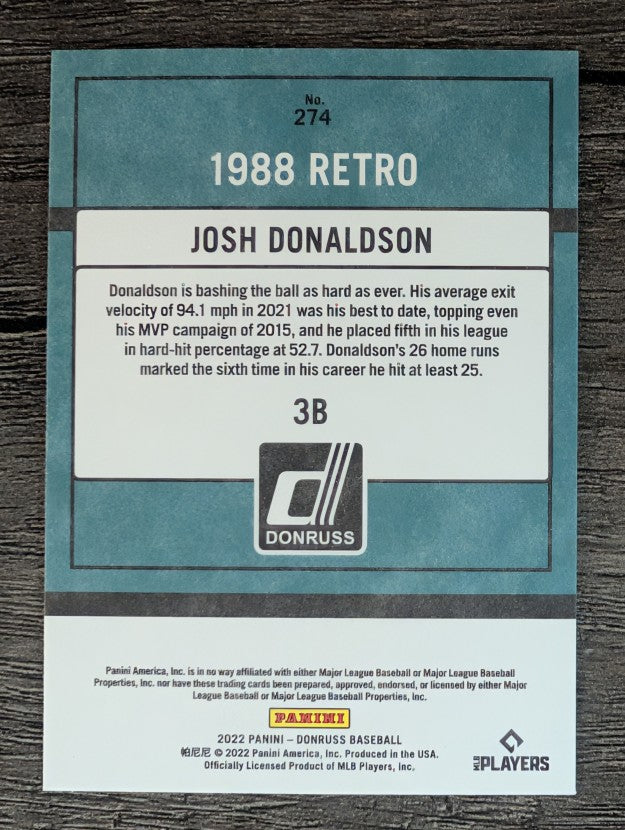 2022 Donruss Independence Day #274 Josh Donaldson RETRO