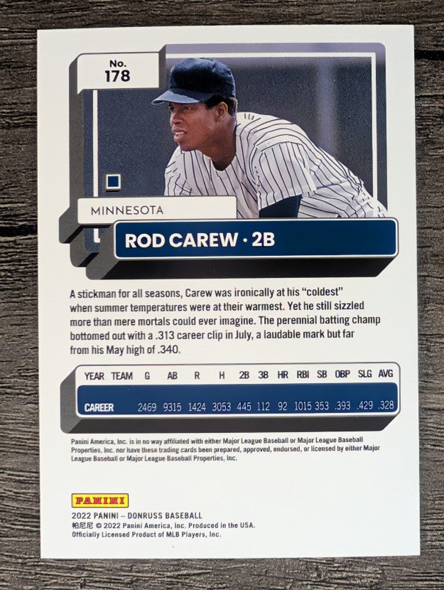 2022 Donruss Red #178 Rod Carew