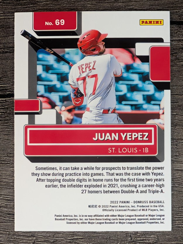 2022 Donruss #69 Juan Yepez RR RC