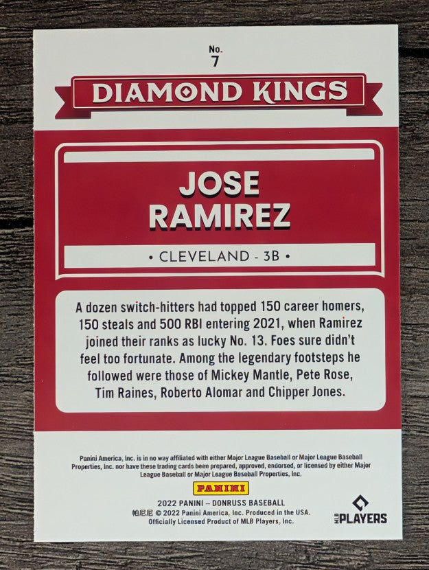 2022 Donruss #7 Jose Ramirez DK