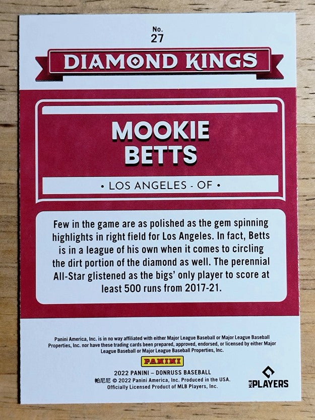2022 Donruss #27 Mookie Betts DK
