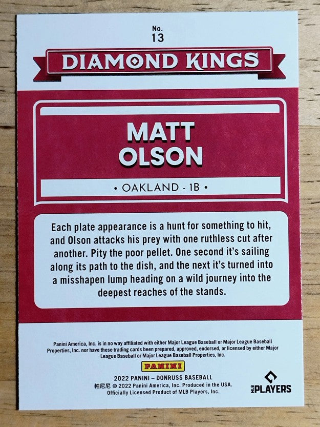 2022 Donruss #13 Matt Olson DK