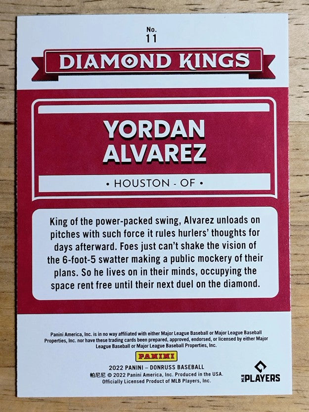 2022 Donruss #11 Yordan Alvarez DK