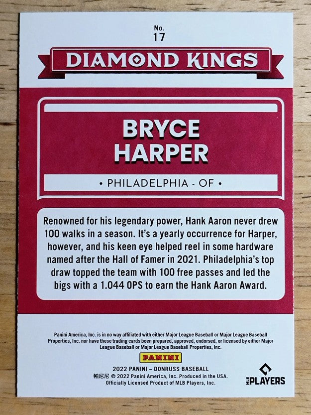 2022 Donruss #17 Bryce Harper DK