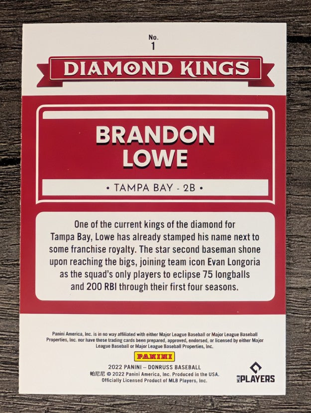 2022 Donruss #1 Brandon Lowe DK