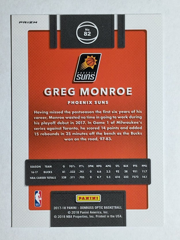 2017-18 Donruss Optic Blue Velocity #82 Greg Monroe