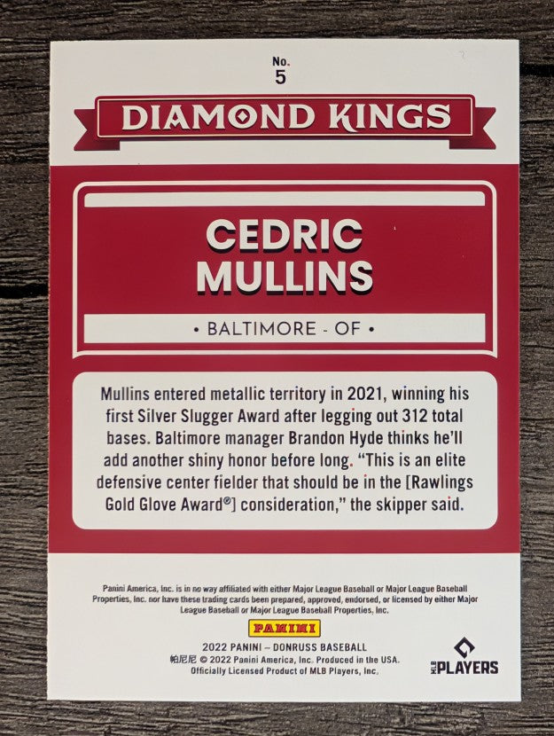 2022 Donruss #5 Cedric Mullins DK