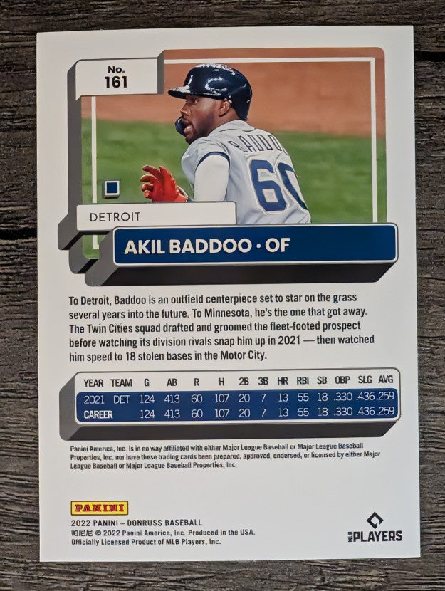 2022 Donruss #161 Akil Baddoo