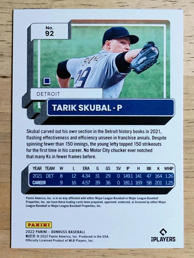 2022 Donruss #92 Tarik Skubal