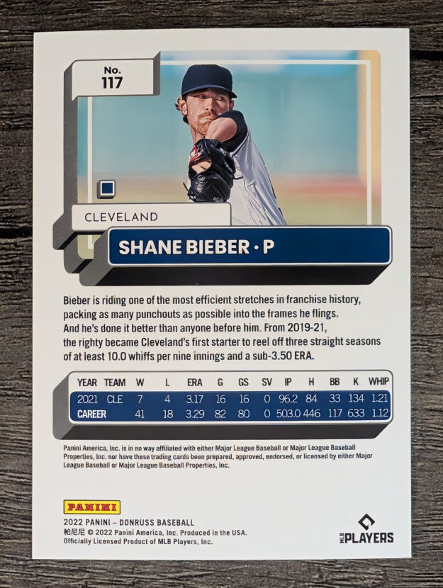 2022 Donruss #117 Shane Bieber