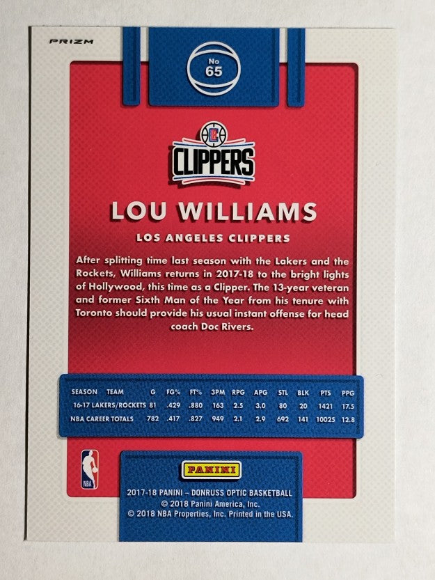 2017-18 Donruss Optic Blue Velocity #65 Lou Williams