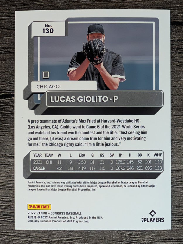 2022 Donruss #130 Lucas Giolito