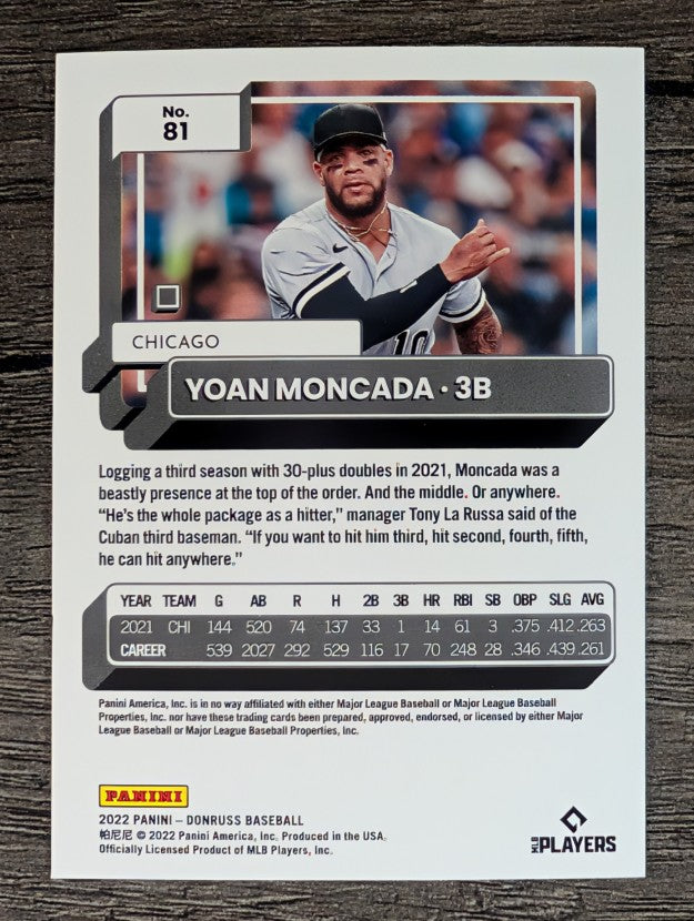 2022 Donruss #81 Yoan Moncada