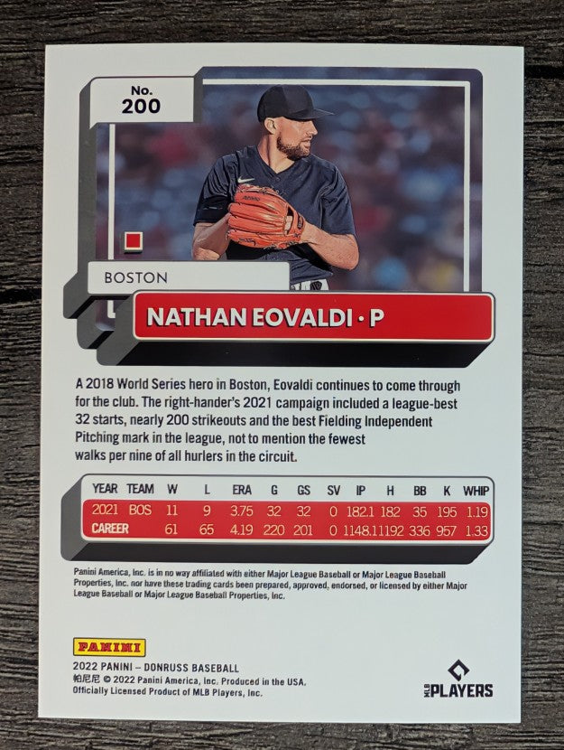 2022 Donruss #200 Nathan Eovaldi