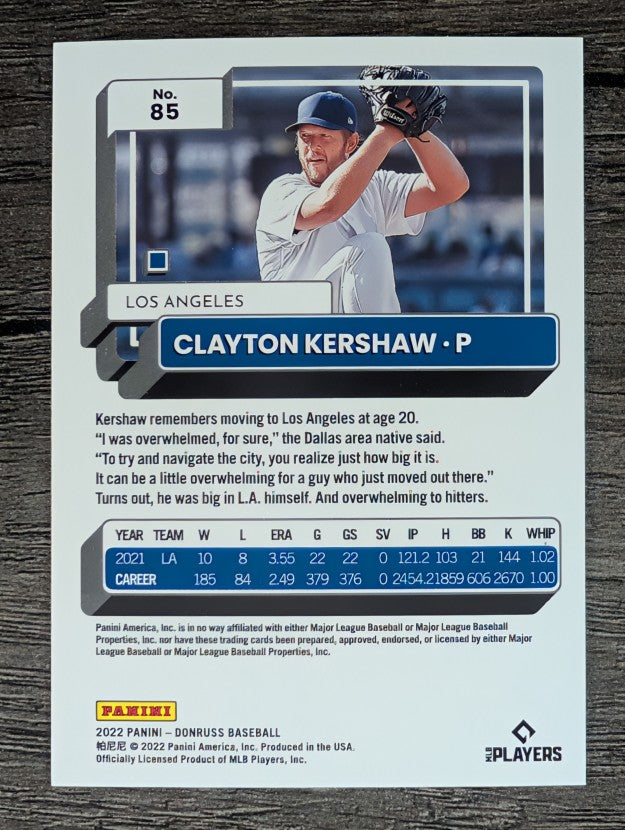 2022 Donruss #85 Clayton Kershaw