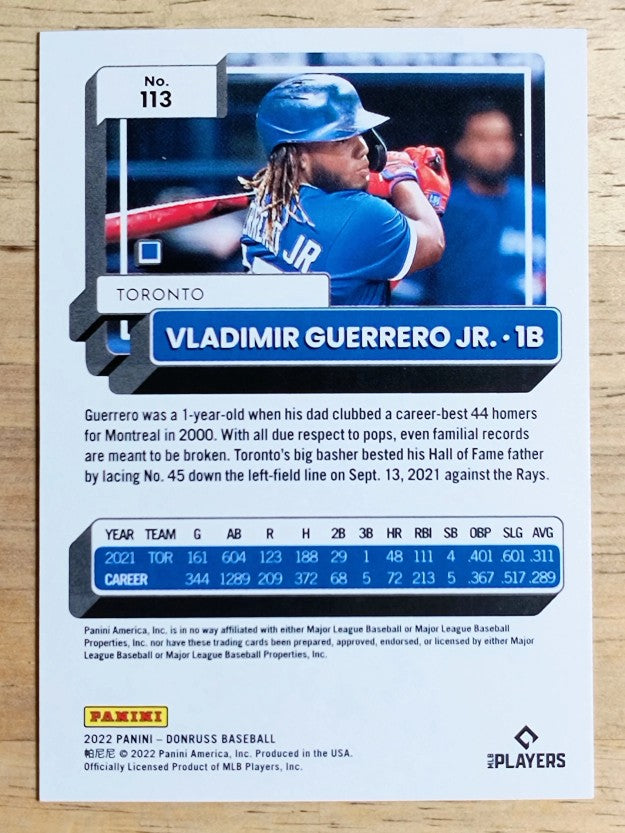 2022 Donruss #113 Vladimir Guerrero Jr.