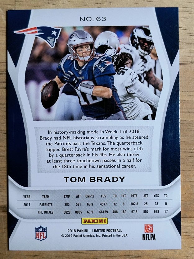 2018 Limited #63 Tom Brady