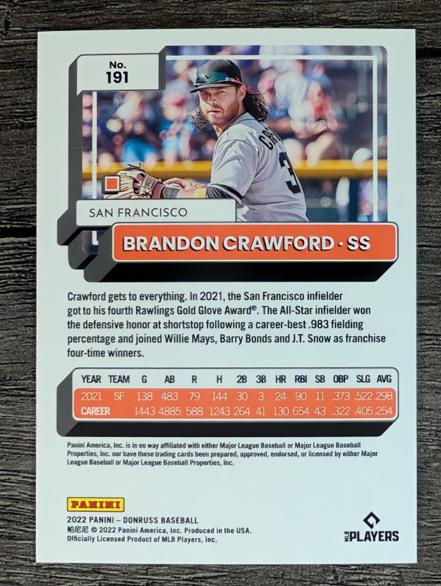 2022 Donruss #191 Brandon Crawford