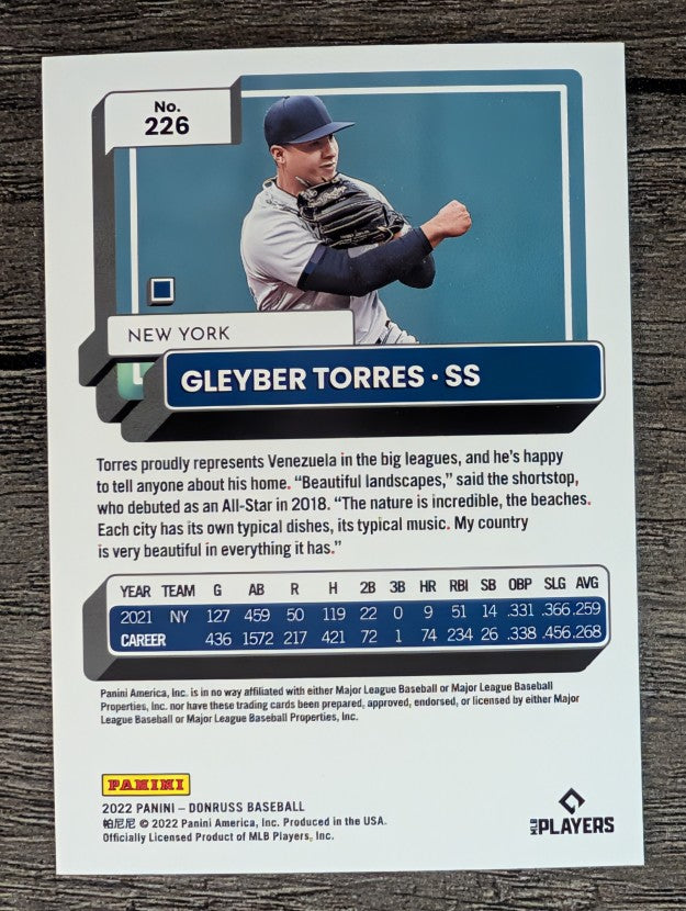 2022 Donruss #226 Gleyber Torres