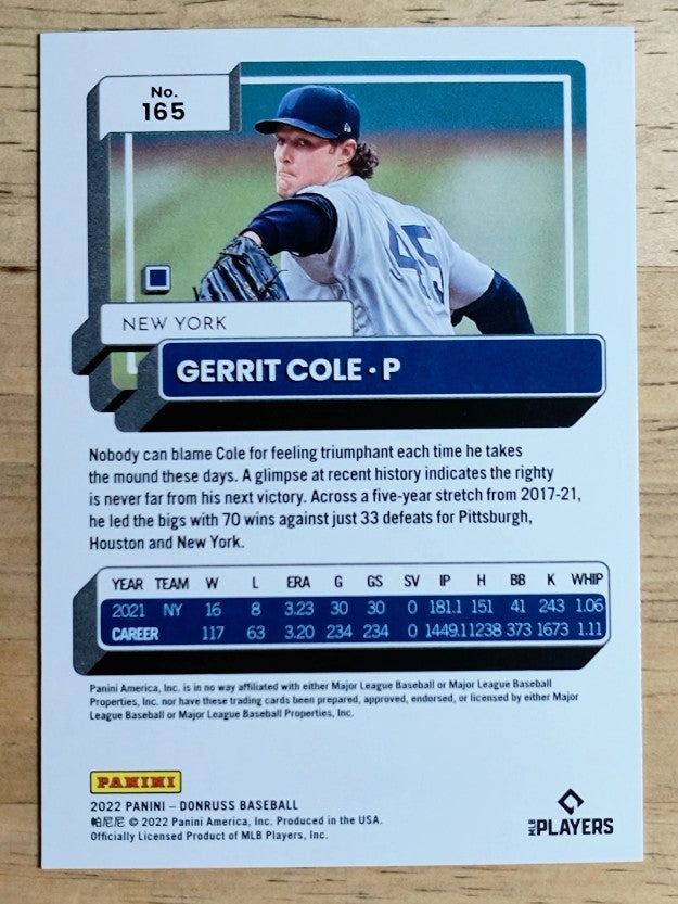 2022 Donruss #165 Gerrit Cole
