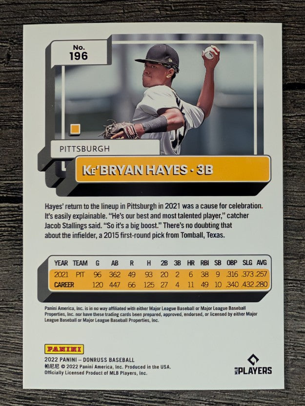 2022 Donruss #196 Ke'Bryan Hayes