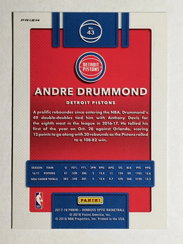 2017-18 Donruss Optic Blue Velocity #43 Andre Drummond