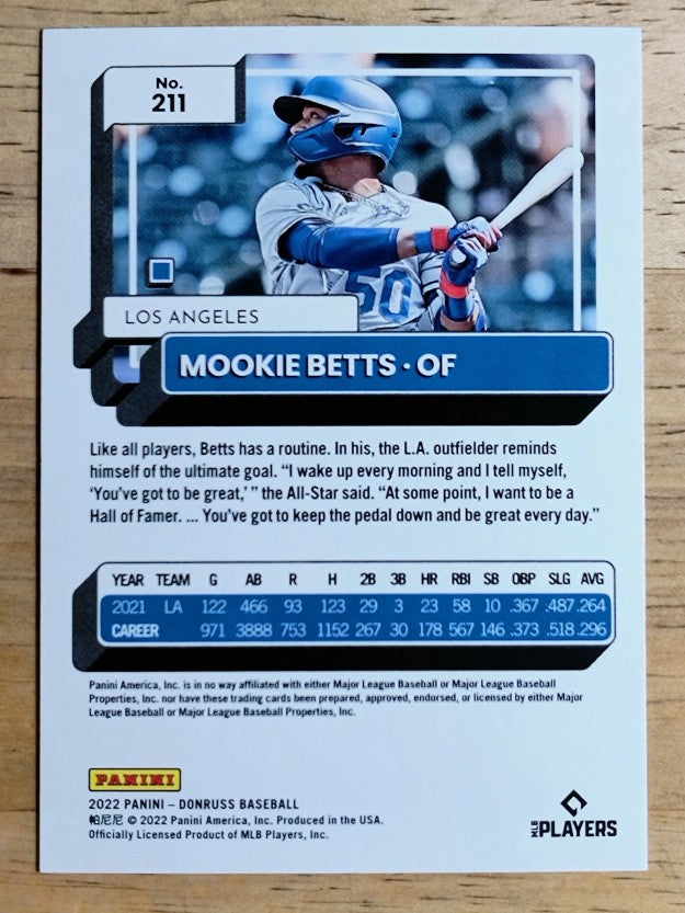 2022 Donruss #211 Mookie Betts