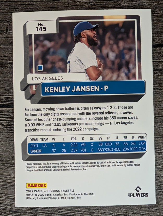 2022 Donruss #145 Kenley Jansen