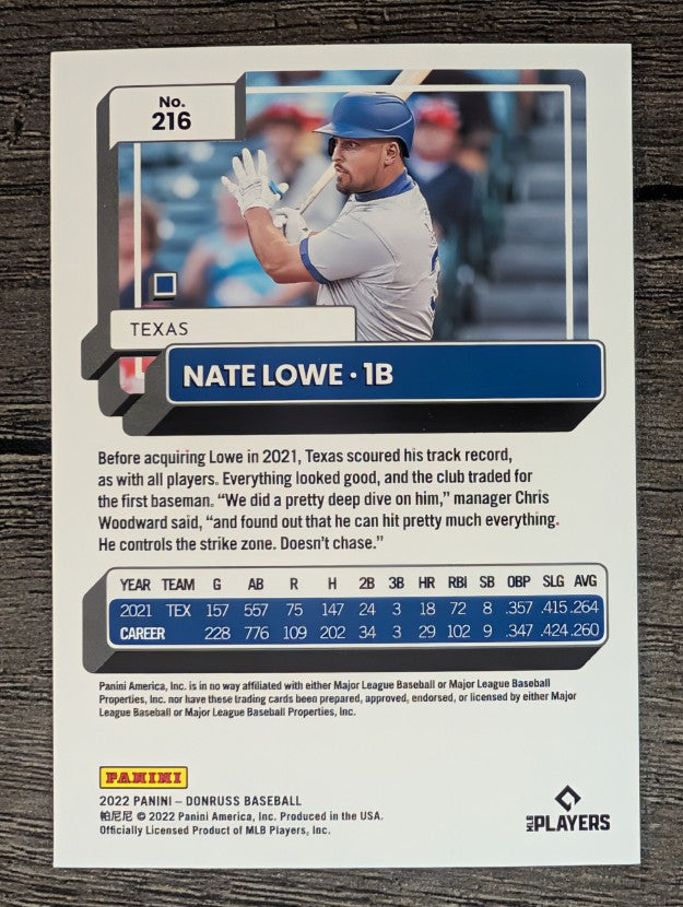 2022 Donruss #216 Nate Lowe