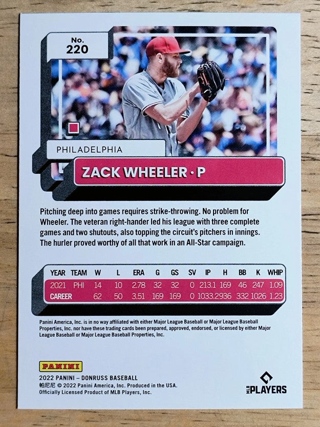 2022 Donruss #220 Zack Wheeler