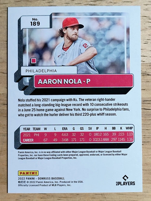 2022 Donruss #189 Aaron Nola