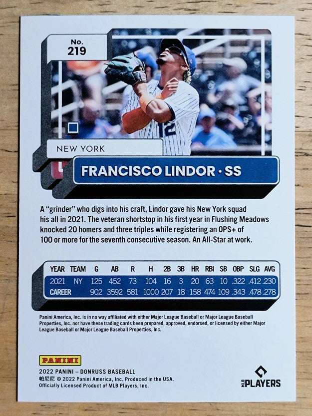 2022 Donruss #219 Francisco Lindor