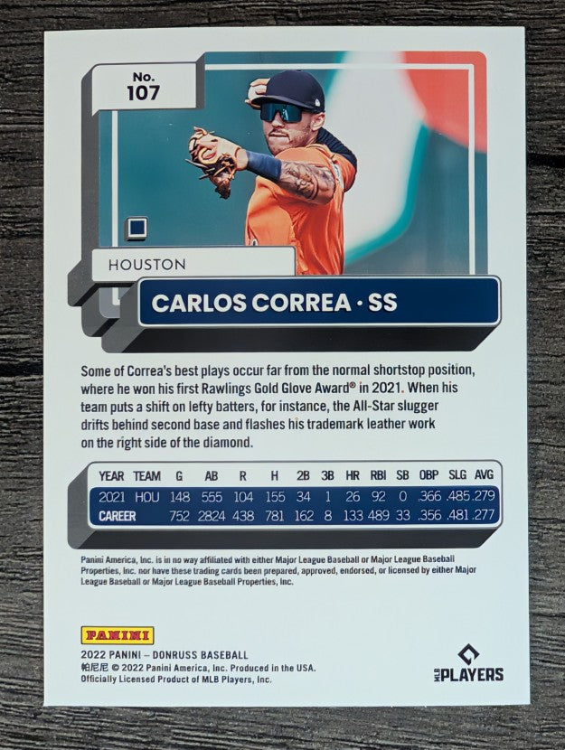 2022 Donruss #107 Carlos Correa